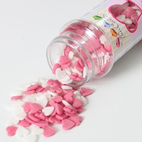 FunCakes Sprinkles -HEARTS -PINK & WHITE -Μείγμα Ζαχαρωτών Ροζ & Λευκές Καρδιές 60γρ