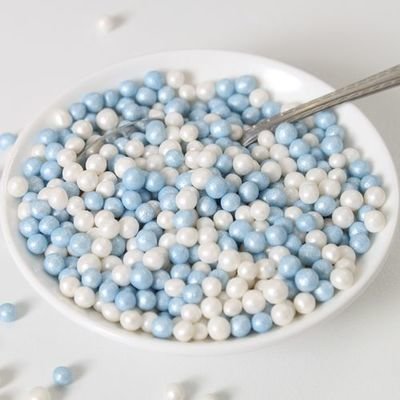 FunCakes Soft Sugar Pearls 4-6mm -BLUE &amp; WHITE 60g - Μαλακές  Πέρλες Ζάχαρης - Γαλάζιο &amp; Λευκό 60γρ