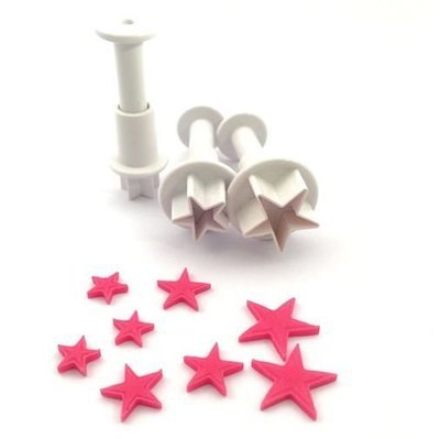 Dekofee Plunger Cutter -MINI STARS - Σετ 3τεμ κουπ πατ με Εκβολέα Μίνι Αστεράκια
