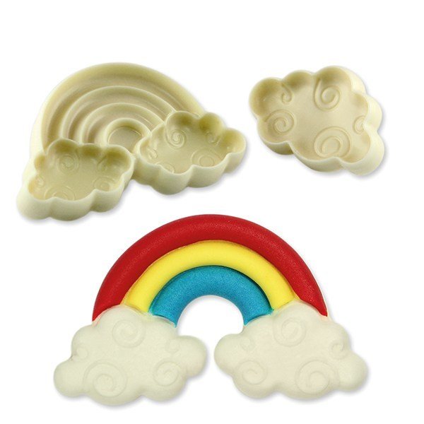 JEM Pop It Mould -RAINBOW &amp; CLOUD - Σετ 2τεμ καλούπι Ουράνιο Τόξο με Σύννεφο