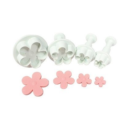 Cake Star Plunger Cutters -FIVE PETAL FLOWER -Σετ 4τεμ κουπ πατ Λουλούδι με 5 Πέταλα
