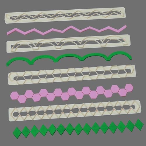 FMM Frill Cutters Set No.17-20 -GEOMETRIC EDGING - Σετ 4τεμ  κουπ πατ με Γεωμετρικό Τελείωμα Νο 17-20