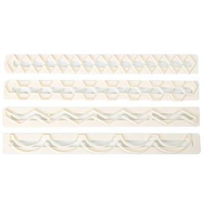 FMM Frill Cutters Set No.17-20 -GEOMETRIC EDGING - Σετ 4τεμ  κουπ πατ με Γεωμετρικό Τελείωμα Νο 17-20