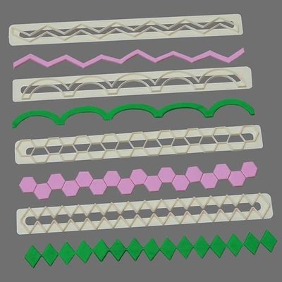 FMM Frill Cutters Set No.17-20 -GEOMETRIC EDGING - Σετ 4τεμ  κουπ πατ με Γεωμετρικό Τελείωμα Νο 17-20