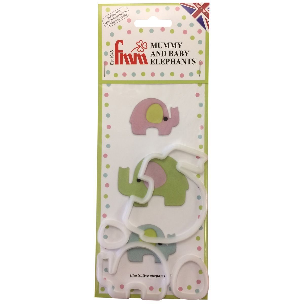 FMM Cutters -Mummy &amp; Baby ELEPHANTS - Σετ 4τεμ κουπ πατ Ελέφαντας Μαμά &amp; Μωράκι