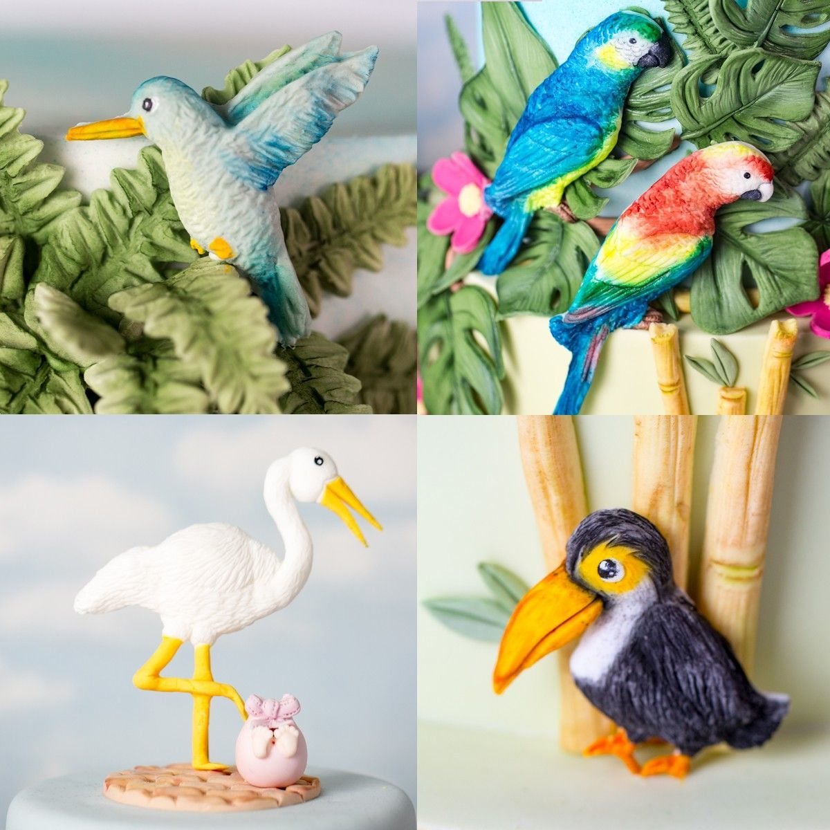 Karen Davies TROPICAL BIRDS -Καλούπι Σιλικόνης Τροπικά Πουλιά