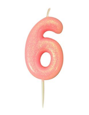 By AH -Candles -GLITTER PINK '6' -Κεράκι Ροζ Γκλίτερ αριθμός '6' By AH -Candles -GLITTER PINK '6' -Κεράκι Ροζ Γκλίτερ αριθμός '6'