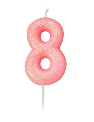 By AH -Candles -GLITTER PINK '8' -Κεράκι Ροζ Γκλίτερ αριθμός '8' By AH -Candles -GLITTER PINK '8' -Κεράκι Ροζ Γκλίτερ αριθμός '8'