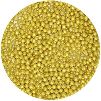FunCakes Sugar Pearls -4mm METALLIC GOLD 80g - Μείγμα Ζαχαρωτών Χρυσές Μεταλλικές Πέρλες