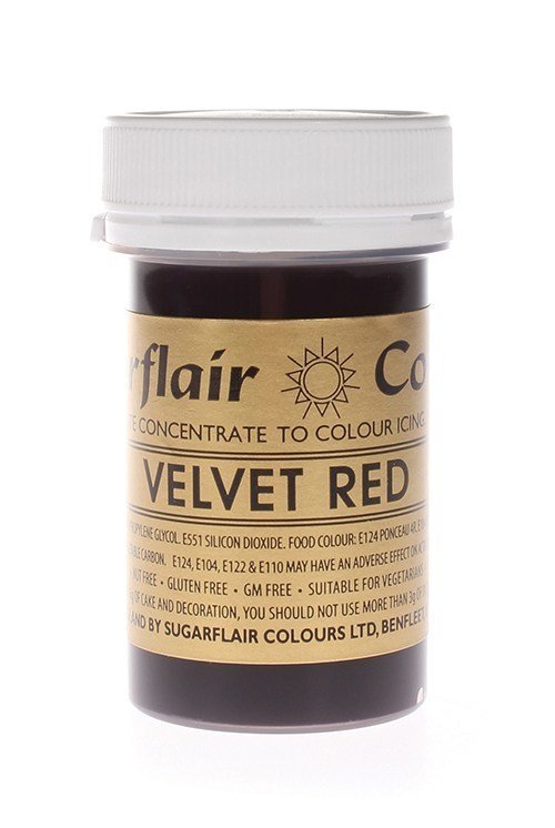 Sugarflair Paste Colours -VELVET RED -Χρώμα σε Πάστα -Βαθύ Κόκκινο 25γρ