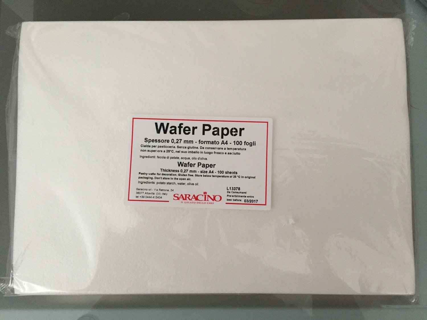 Saracino A4 Wafer Paper 0.30mm 100 sheets -Φύλλα Βάφλας Α4 -0.30χιλ 100 τεμ