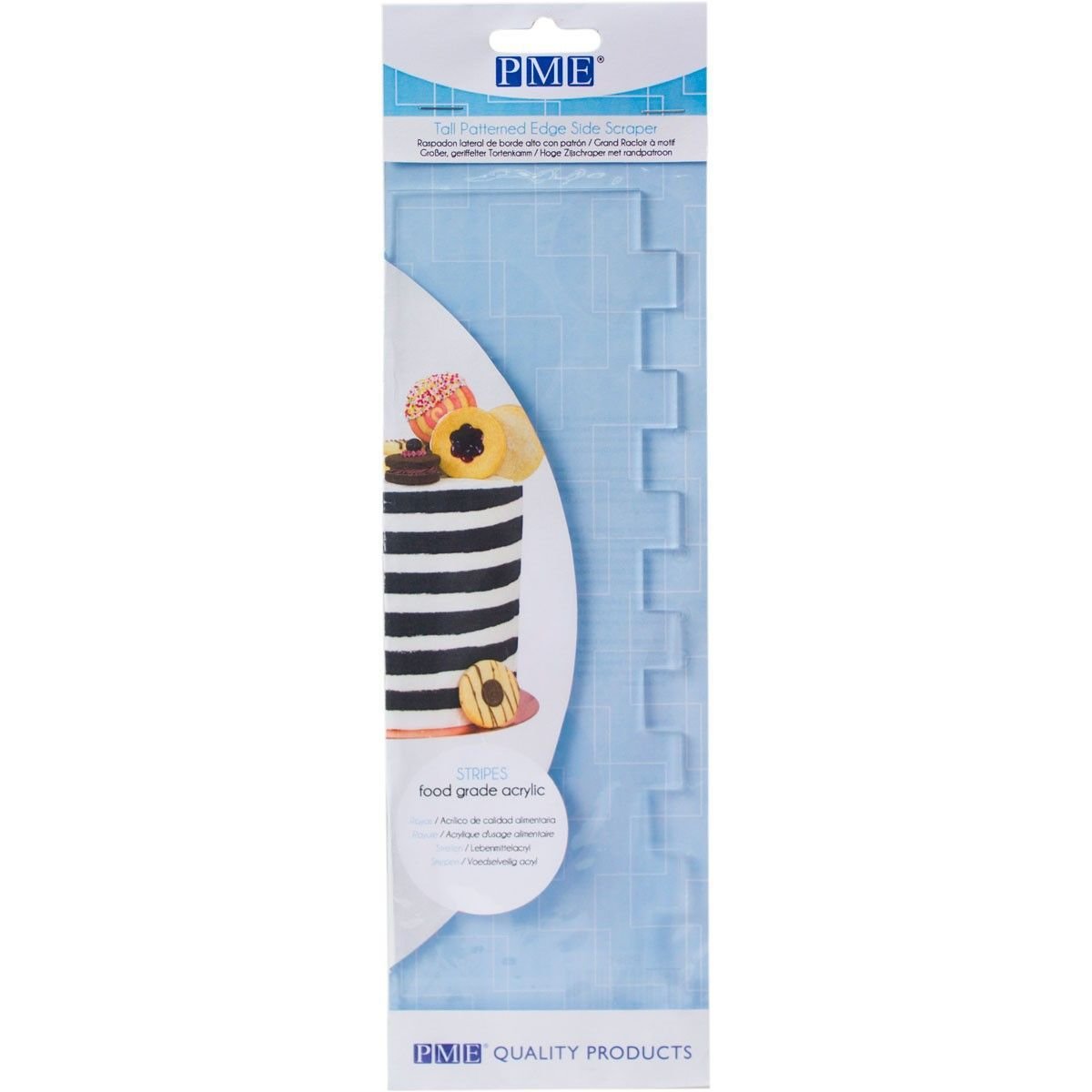 PME Scraper -Tall Patterned Edge -STRIPES -Ψηλή Σπάτουλα/Ξύστρα με Ραβδώσεις