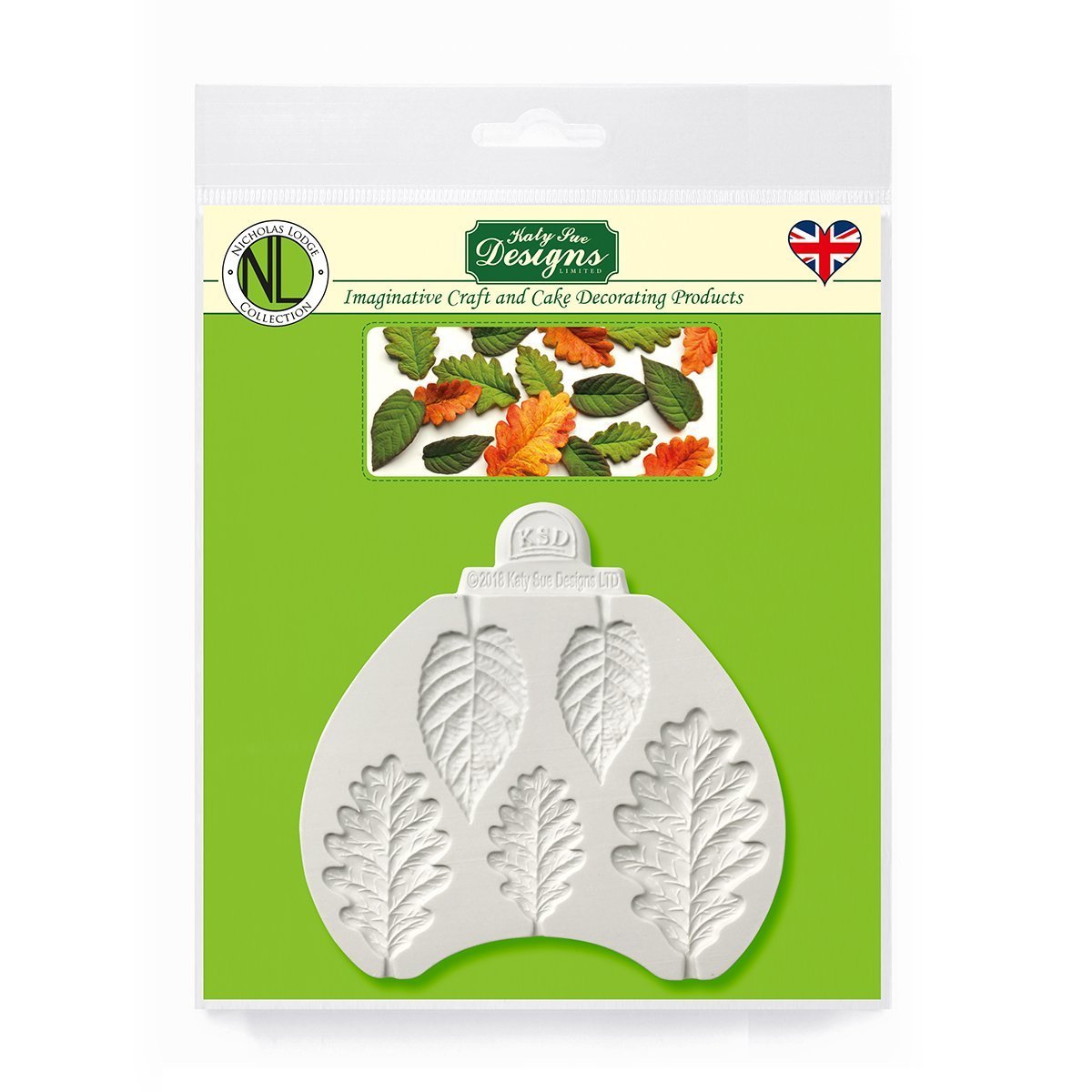 Katy Sue Silicone Mould -BLACKBERRY &amp; OAK LEAVES -Καλούπι Σιλικόνης Φύλλα Bατόμουρου &amp; Bελανιδιάς
