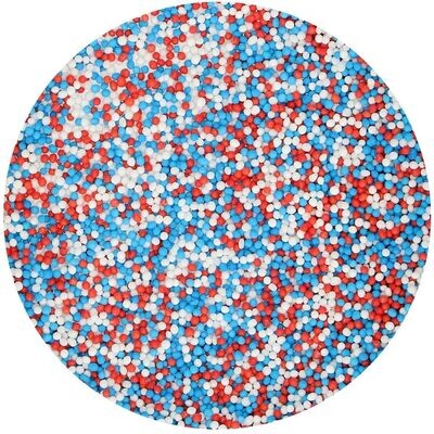 FunCakes Nonpareils -RED, WHITE, BLUE MIX - Κας-Κας Κόκκινο, Λευκό &amp; Μπλε 80γρ