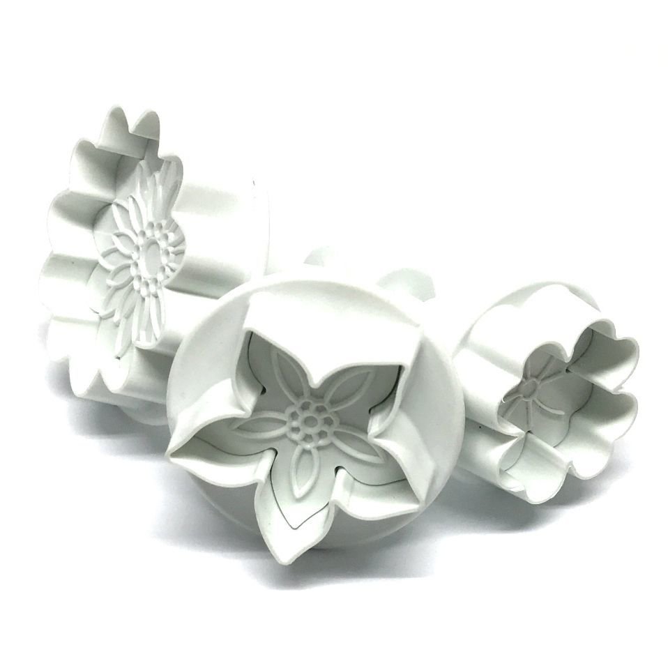 Dekofee Plunger Cutters -FLOWER MIX - Σετ 3τεμ κουπ πατ με Εκβολέα Διάφορα Λουλούδια