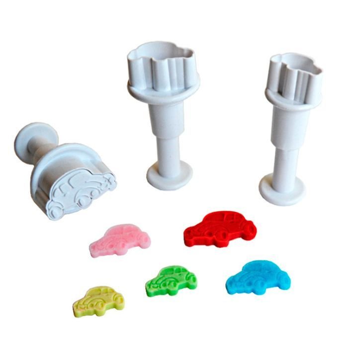 Dekofee Plunger Cutter -MINI CARS - Σετ 3τεμ κουπ πατ με Εκβολέα Μίνι Αυτοκινητάκια