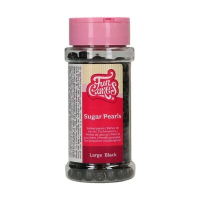 FunCakes Sugar Pearls -7mm BLACK MAXI 80g - Μείγμα Ζαχαρωτών Πέρλες Μαύρες