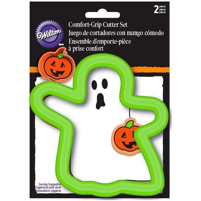 SALE!!! Wilton HALLOWEEN Metal Grippy Cutter -GHOST &amp; PUMPKIN - Σετ 2τεμ Κουπ πατ Φάντασμα  με λαβή σιλικόνης και μίνι κολοκύθα