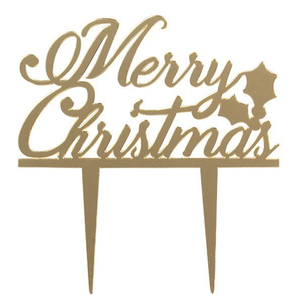 SALE!!! Cake Star Topper -GOLD 'Merry Christmas' -Τόπερ Τούρτας Χρυσό