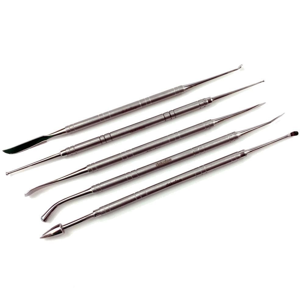 Dekofee Modelling Tools -Professional Set Stainless Steel Pack of 5 - Επαγγελματικά Ανοξείδωτα Εργαλεία Υψηλής Ποιότητας - 5τεμ