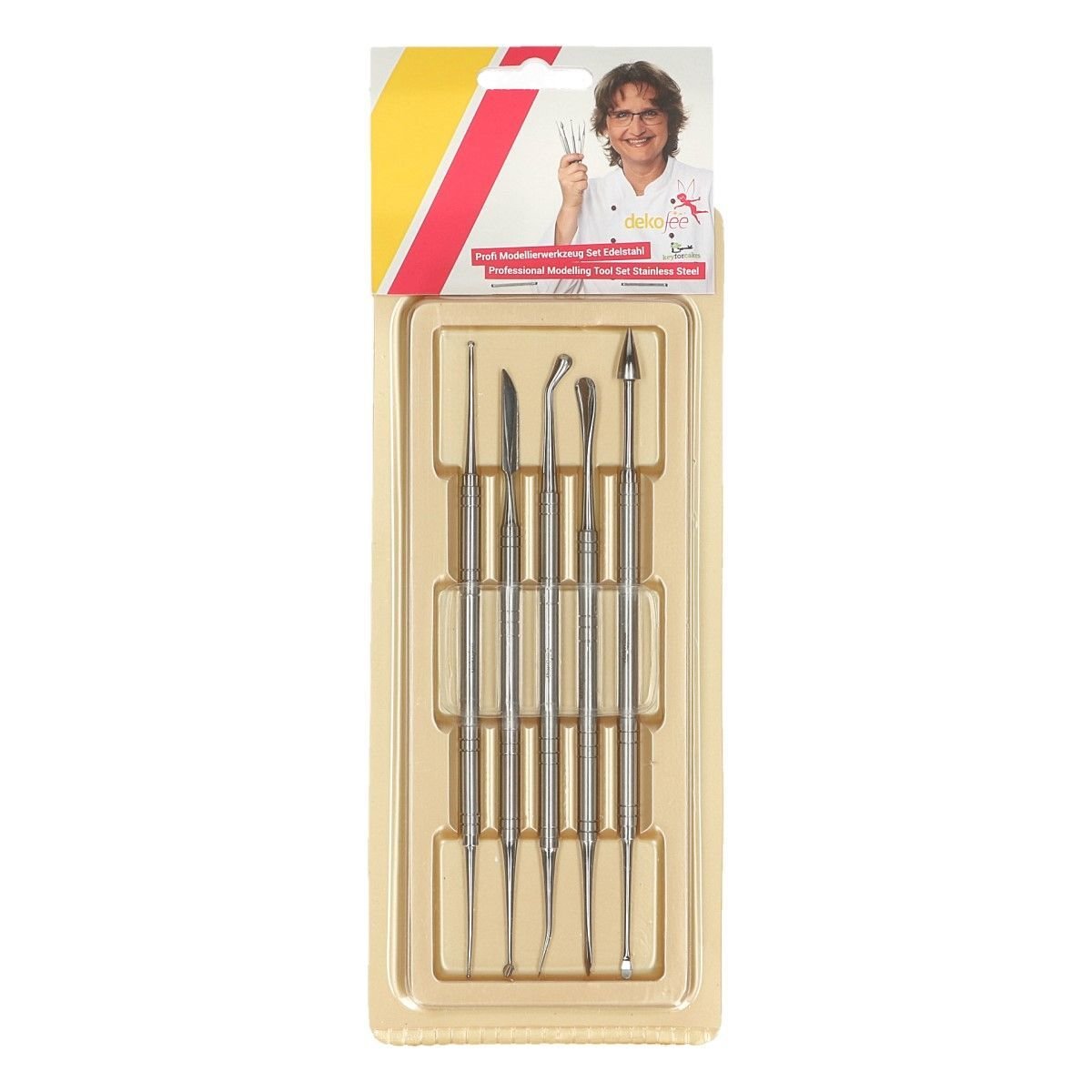 Dekofee Modelling Tools -Professional Set Stainless Steel Pack of 5 - Επαγγελματικά Ανοξείδωτα Εργαλεία Υψηλής Ποιότητας - 5τεμ