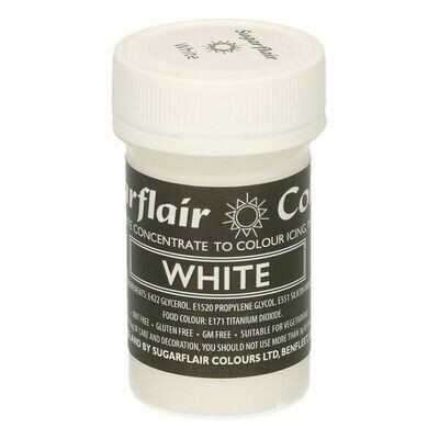 Sugarflair Paste Colours -WHITE (PASTEL) -Χρώμα σε Πάστα -Άσπρο 25γρ