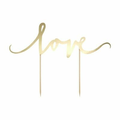 PartyDeco Cake Topper 'Love' - GOLD -Τόπερ Τούρτας Χρυσό 'Love' ∞∞∞