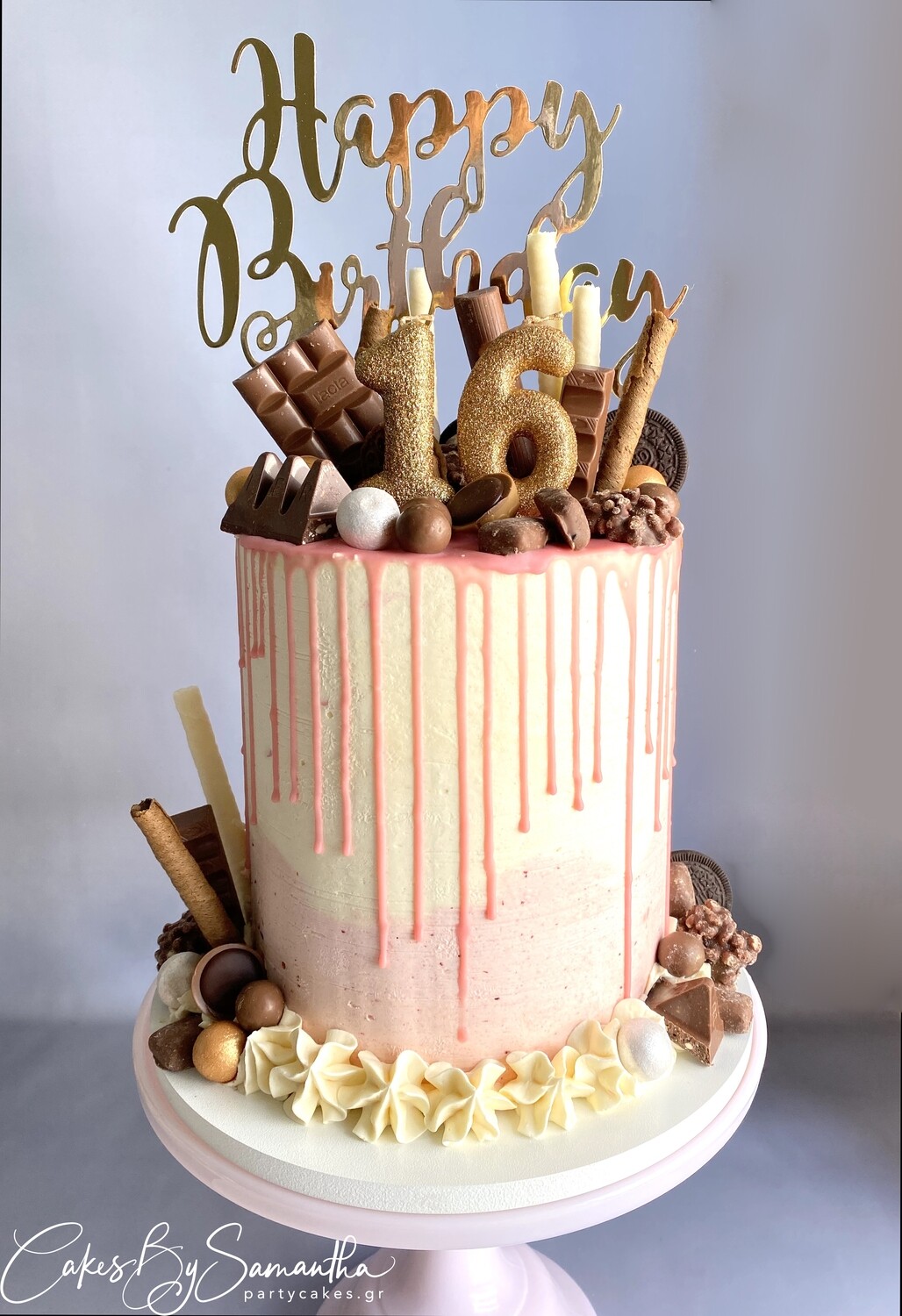 PartyDeco Cake Topper 'Happy Birthday' - GOLD -Τόπερ Τούρτας Χρυσό - 'Happy Birthday'