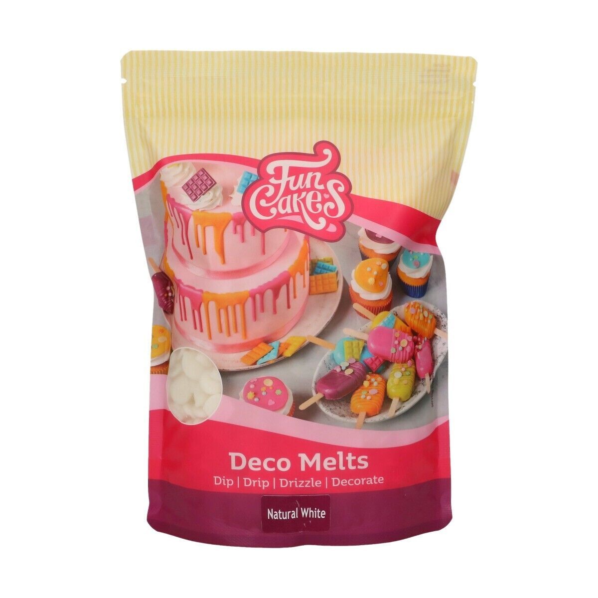 FunCakes Deco Melts -NATURAL WHITE -Άσπρο 1 Κιλό