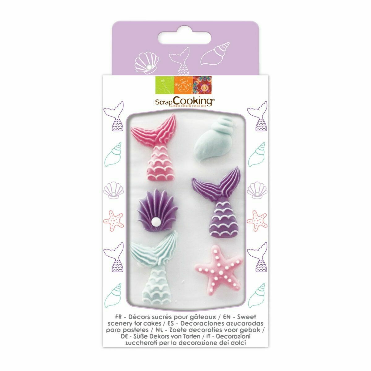 Scrapcooking Sugar Decorations MERMAID  6 τεμ - Βρώσιμα Διακοσμητικά Ζαχαρωτά Γοργόνα