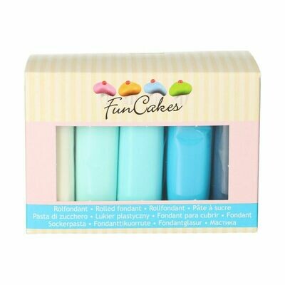 FunCakes Fondant -MULTIPACK -BLUE COLOUR PALETTE 5x100g - Σετ με 5 Ζαχαρόπαστες σε Αποχρώσεις του Μπλε