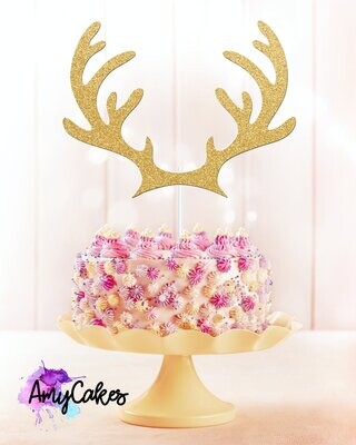 SALE!!! Sweet Stamp Topper -GOLD CARD ANTLERS - Τοπερ Κέρατα Τάρανδου Χρυσό Γκλίτερ-