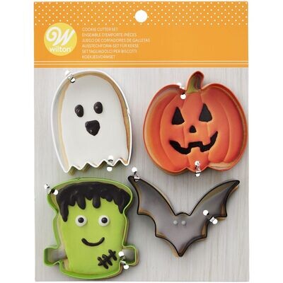SALE!!! Wilton HALLOWEEN Cookie Cutter Bat/Pumpkin/Ghost/Frankenstein 4 τμχ - Σετ 4τεμ Κουπ πατ Φάντασμα, Νυχτερίδα, Φρανκενστάιν, Κολοκύθα