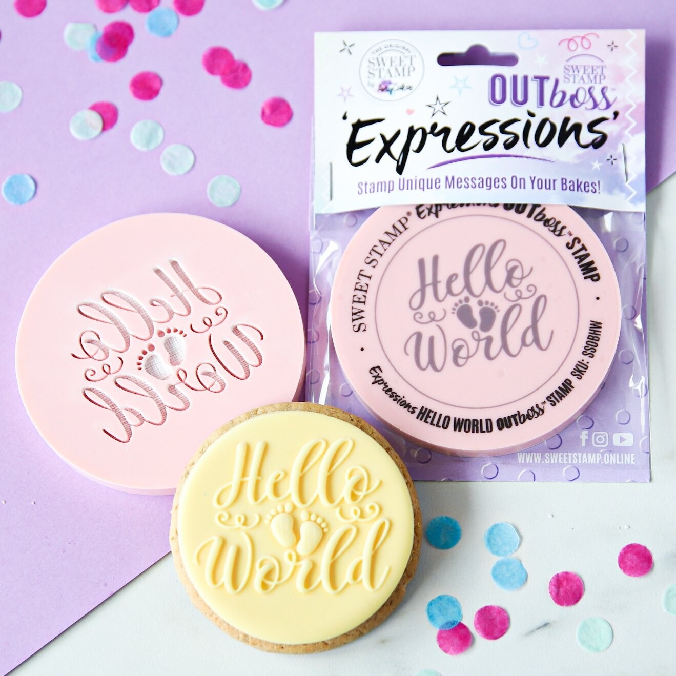 SALE!!! Sweet Stamp -OUTboss Expressions -HELLO WORLD - Σφραγίδα