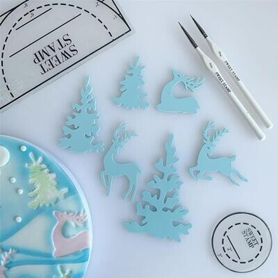 SALE!!! Sweet Stamp -Embosser -WINTER WONDERLAND ELEMENTS - Χριστουγεννιάτικες Σφραγίδες Τάρανδοι και Χριστουγεννιάτικα Δέντρα