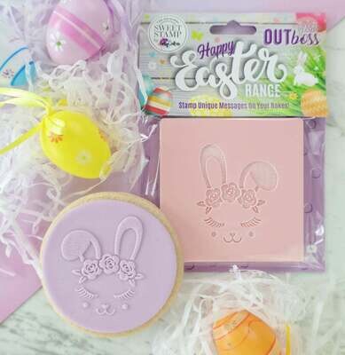 SALE!!! Sweet Stamp -OUTboss Easter -ROSE CROWN BUNNY - Πασχαλινή Σφραγίδα Λαγουδάκι με Τριανταφυλλάκια