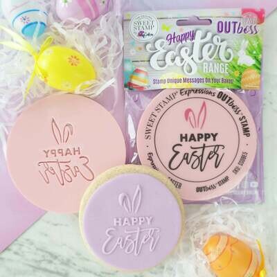 SALE!!! Sweet Stamp -OUTboss Easter -HAPPY EASTER EARS - Πασχαλινή Σφραγίδα Με αυτιά Λαγού