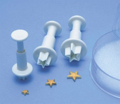 PME Geometric Plunger Cutters -Set of 3 -MINI STARS -Σετ 3τεμ Κουπ πατ με Εκβολέα Αστεράκια ∞∞∞