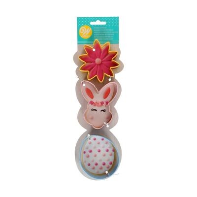 SALE!!! Wilton Easter Cookie Cutter -FLOWER, BUNNY, EGG  -Σετ 3τεμ Μεταλλικά Κουπ πατ Αυγό, Λουλούδι και Λαγός/Κουνέλι