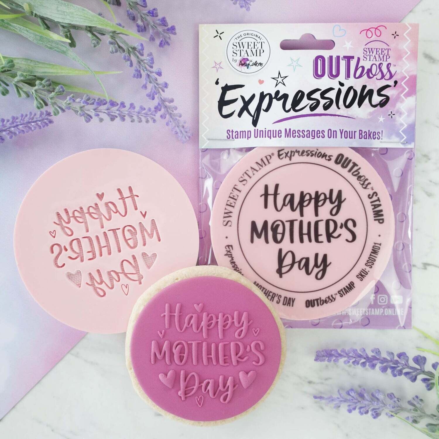 Sweet Stamp -OUTboss - 'HAPPY MOTHERS' DAY' -FUN HEARTS   Σφραγίδα  με καρδούλες-∞∞∞