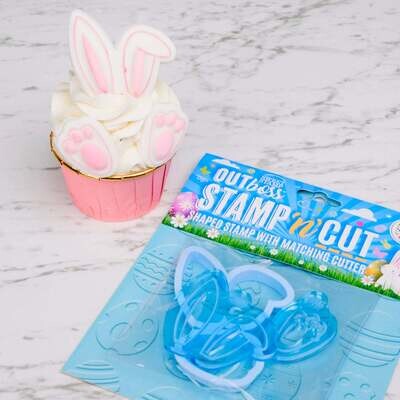 SALE!!! Sweet Stamp -OUTboss Stamp 'n Cut -BUNNY CUPCAKE KIT -Κουπ Πατ και σφραγίδα Κουνελάκι για Καπκέικ
