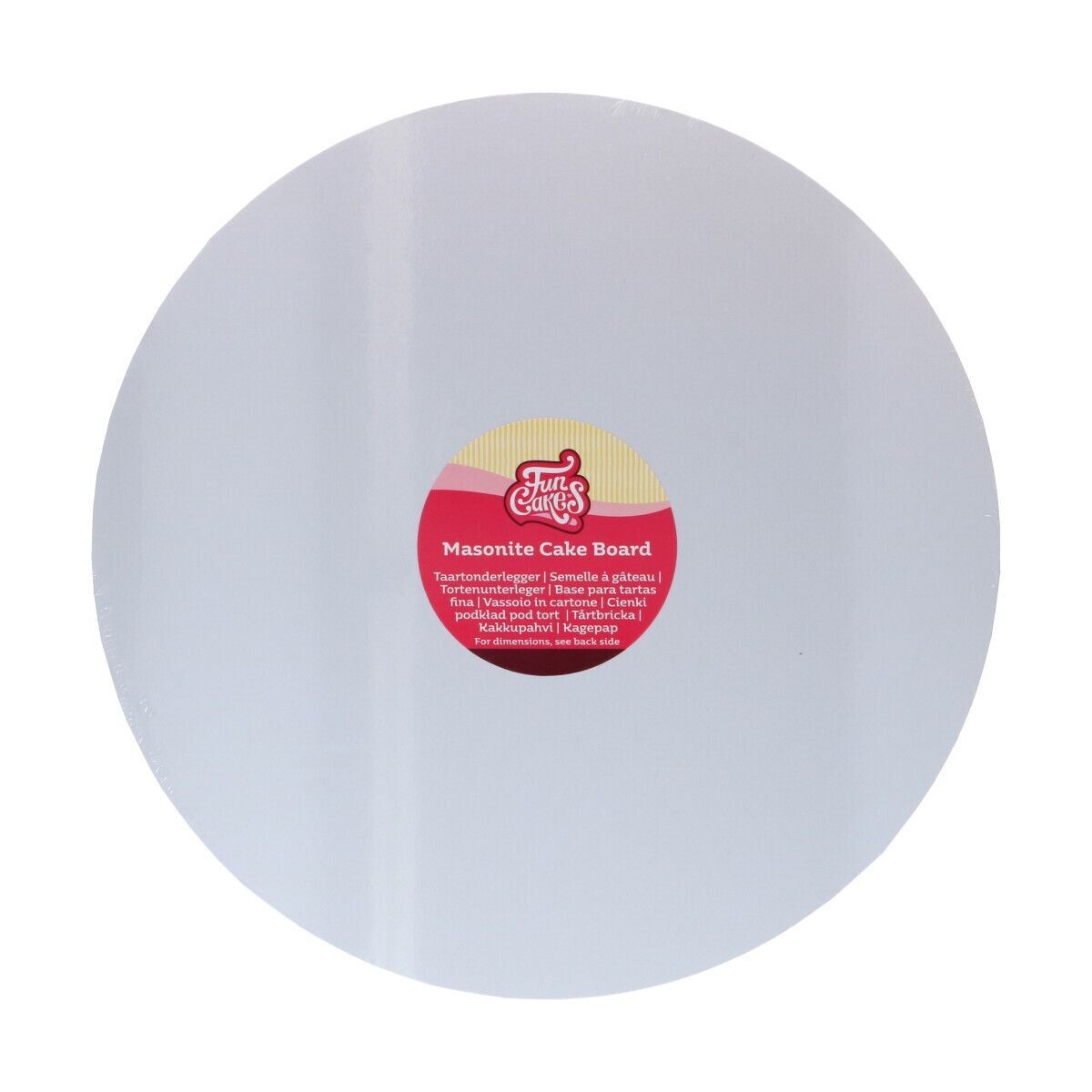 FunCakes Masonite Cake Board WHITE - Βάση τούρτας από τυπωμένο ξύλο σε λευκό 25εκ