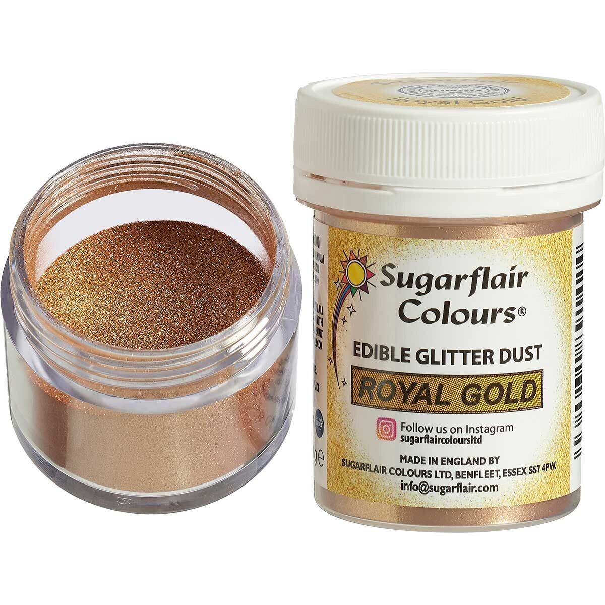 Sugarflair Edible GLITTER -ROYAL GOLD - Βρώσιμη Σκόνη Γκλίτερ Μεταλλική Χρυσή 10γρ