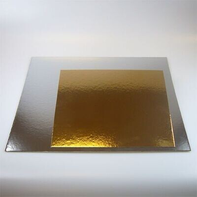 Classic Silver/Gold Cake Disk -SQUARE 30εκ (12") - Λεπτός Ασημένιος/Χρυσός Τετράγωνος Δίσκος