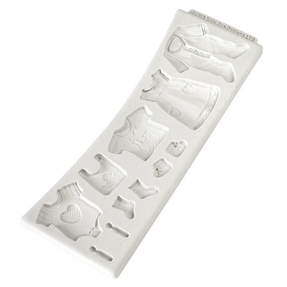 Katy Sue Silicone Mould -BABY CLOTHES WASHING LINE -Καλούπι Σιλικόνης Μωρουδιακά Απλωμένα σε Σχοινί