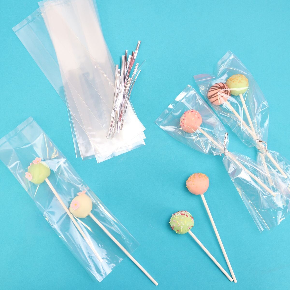 PME Cake Pop Bags Clear 25.4εκ x 7.6εκ Τμχ 25 - Διάφανα Σακουλάκια για γλυκά με συρματάκια