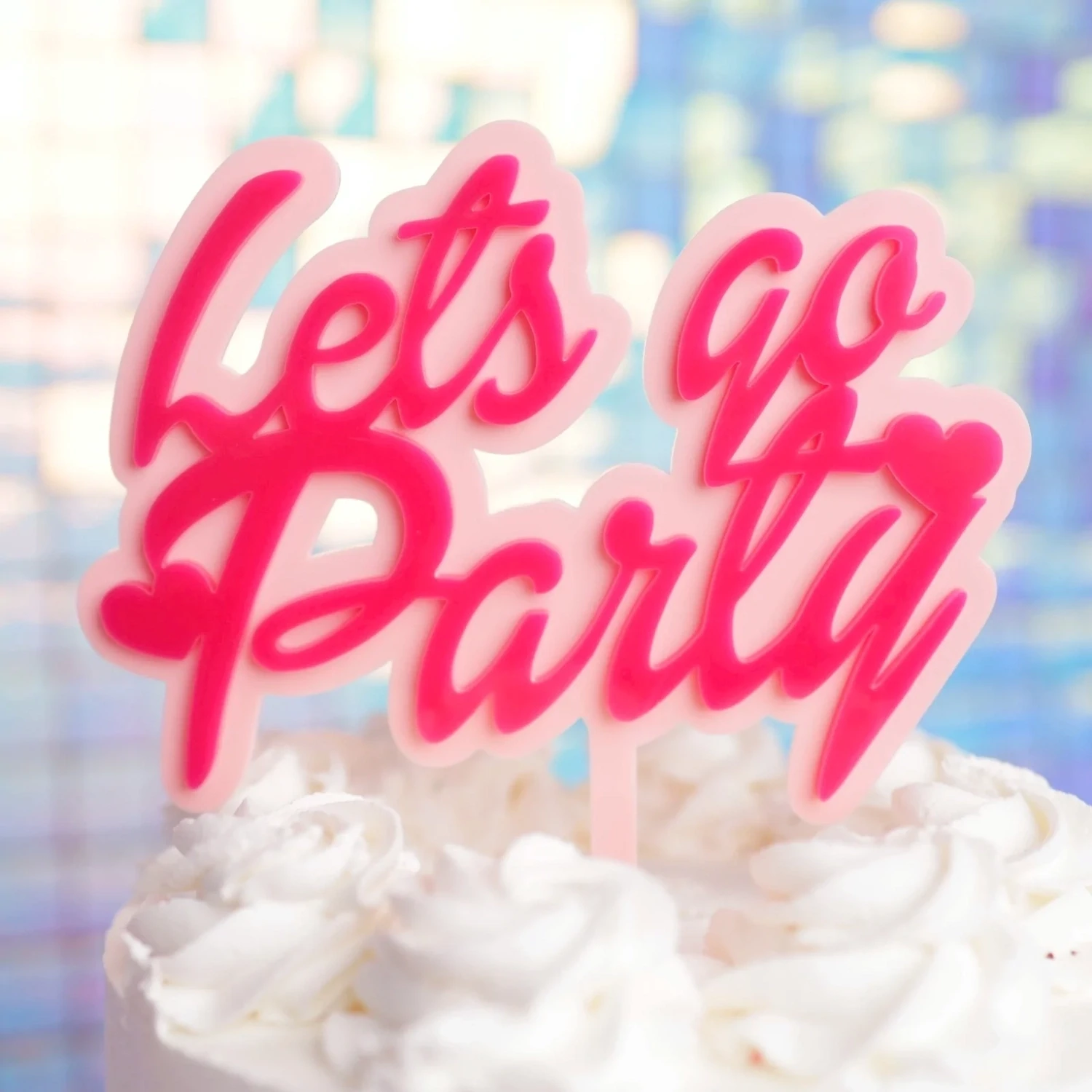 SALE!!! Sweet Stamp Cake Topper - Dollhouse 'Let's Go Party' - Πλαστικό Τόπερ Μπάρμπι Φούξια Let's Go Party