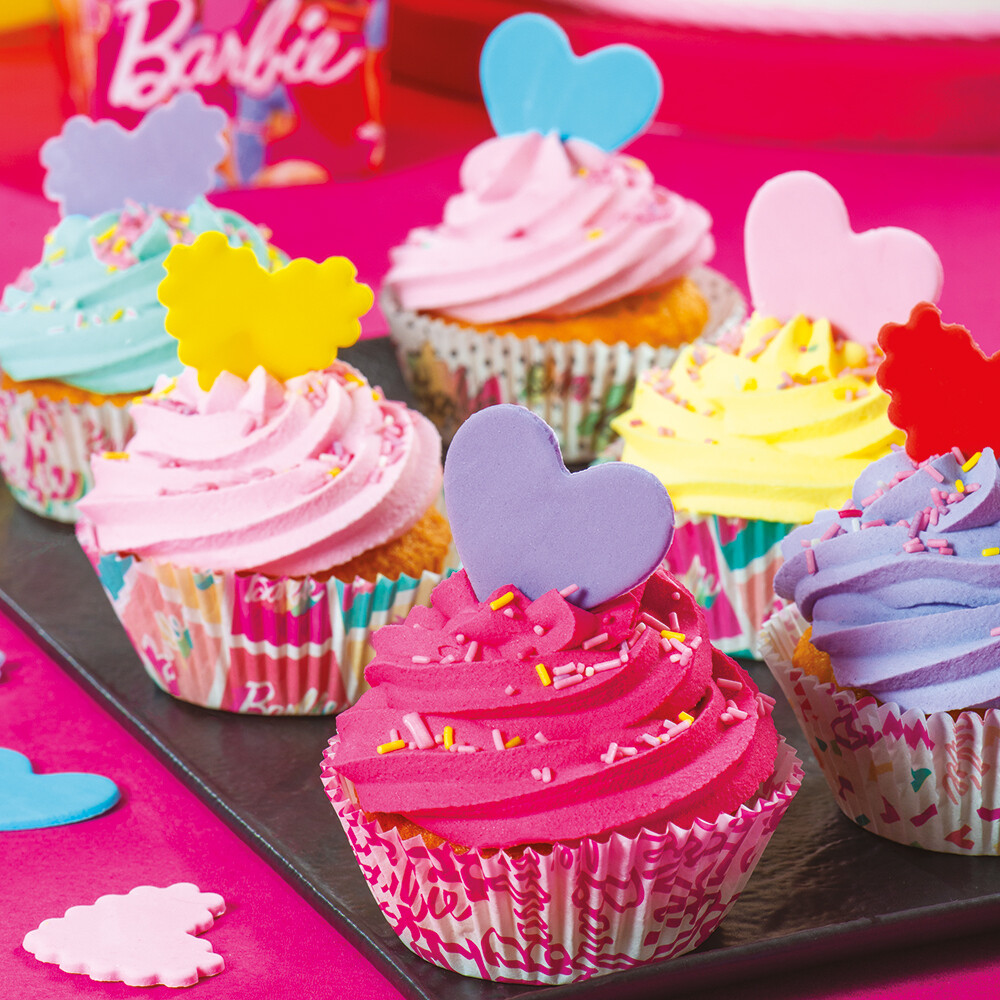 SALE!!! DECORA Barbie Baking Cases STYLE 4 -36 τμχ - Θήκες Ψησίματος Μπάρμπι Λευκές με σχέδια