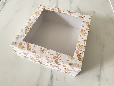 Box for Sweets EASTER DESIGN 20x20x8εκ - Κουτί για Γλυκά τετράγωνο με Πασχαλινό σχέδιο