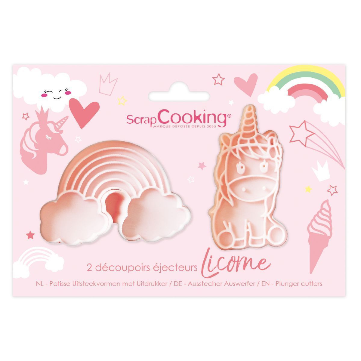 SALE!!! ScrapCooking Set of 2 Plunger Cutters -UNICORN, RAINBOW &amp; CLOUDS - Σετ 2τεμ Κουπ πατ με εκβολέα Μονόκερος και Ουράνιο Τόξο με Σύννεφα